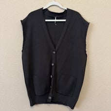 NWOT Free People Oakleigh Vest in Charcoal, Size Medium