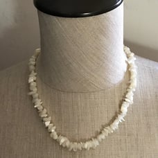 1970's Shiny White Angel Skin Coral Necklace