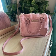 Juicy Couture Faux Fur Taffy Pale Pink Sachel