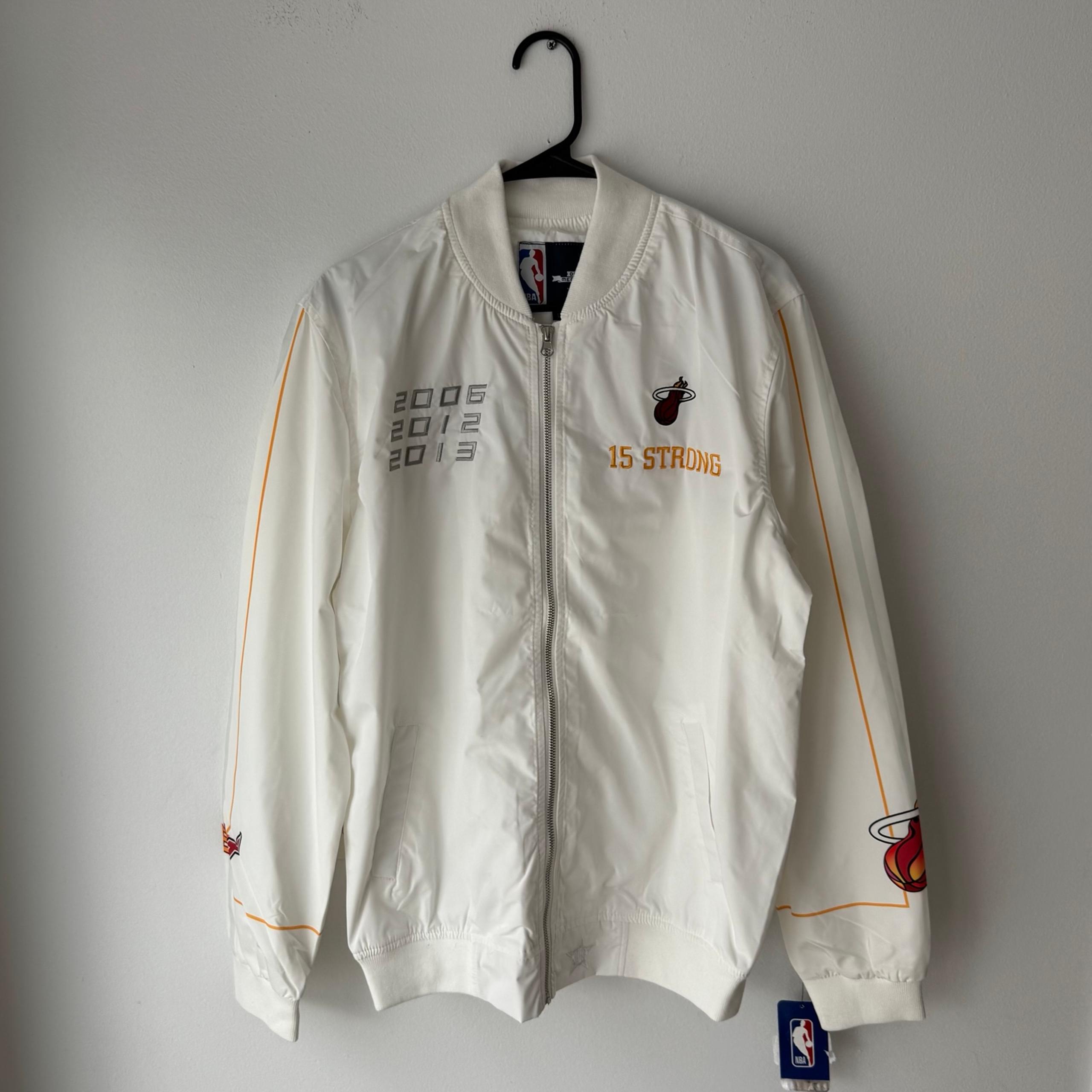 Miami Heat JH Design White Mixtape Full-Zip Bomber Jacket (128769) - Sz: L