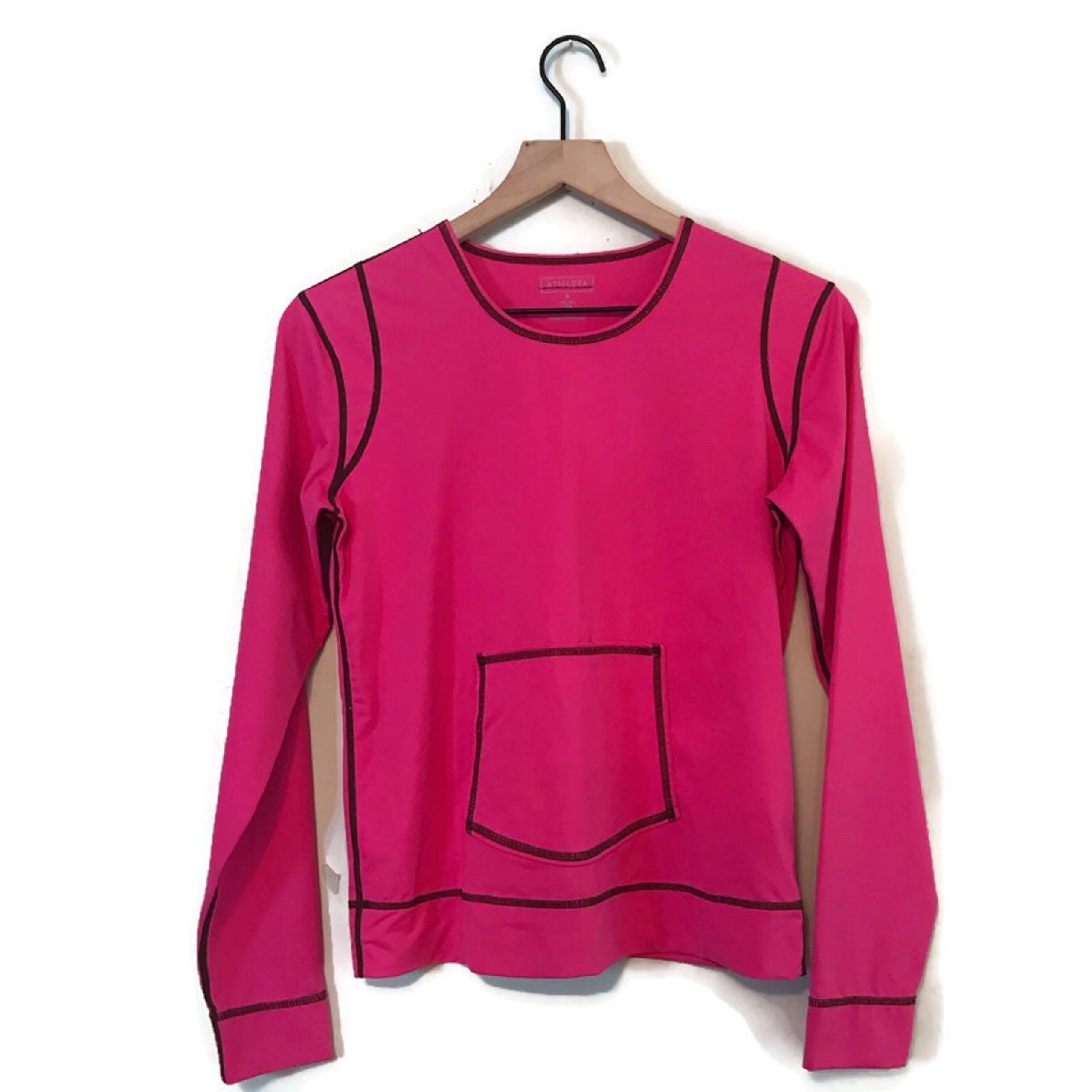 Athleta pink long sleeve Rash guard Swimsuit top cover up size small
