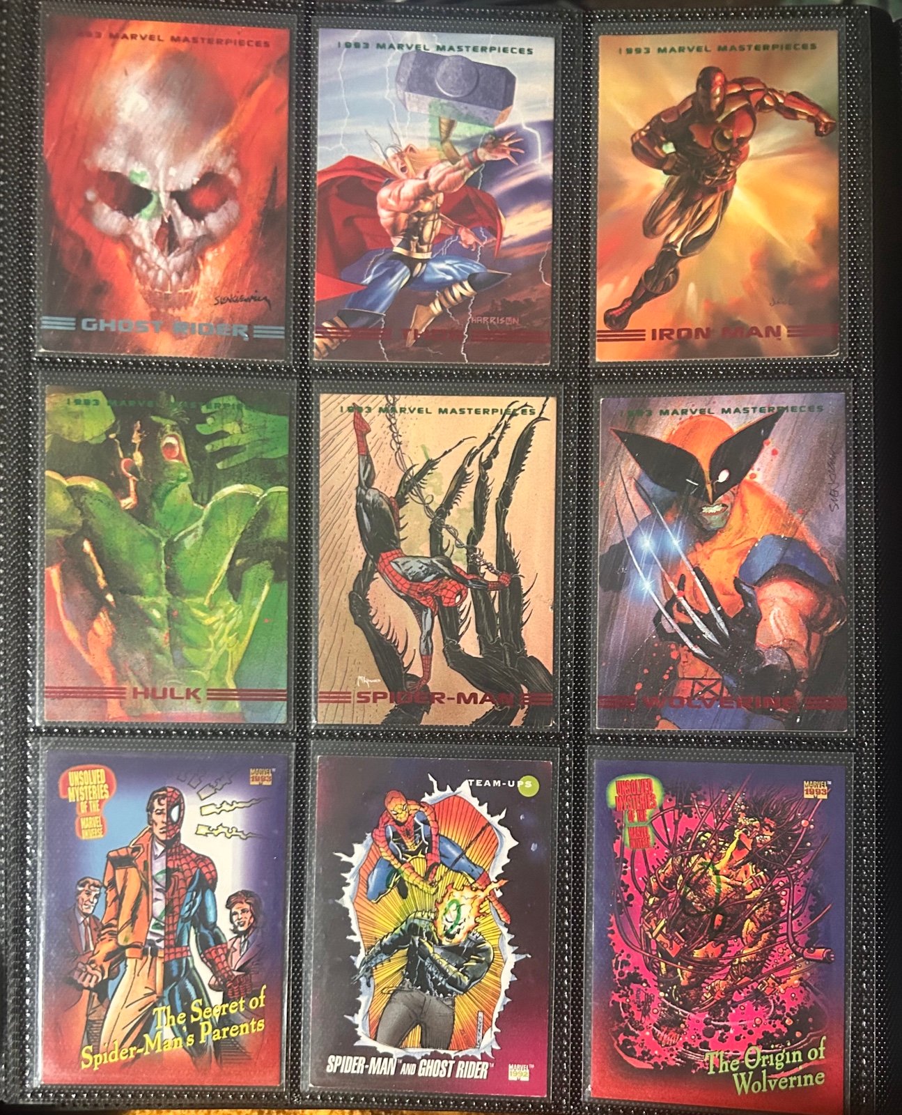 Master piece marvel cards and a modern Japanese iron man