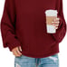 Womens Turtleneck Oversized Sweaters Batwing Long Sleeve Pullover MEDIUM