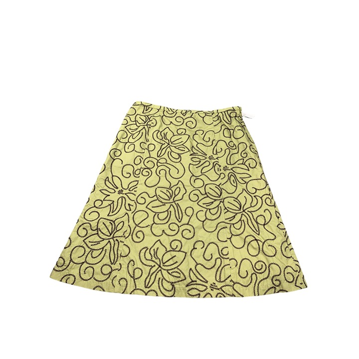 Harolds Womens Size 6 Lime Green Floral Embroidered Skirt Exotic