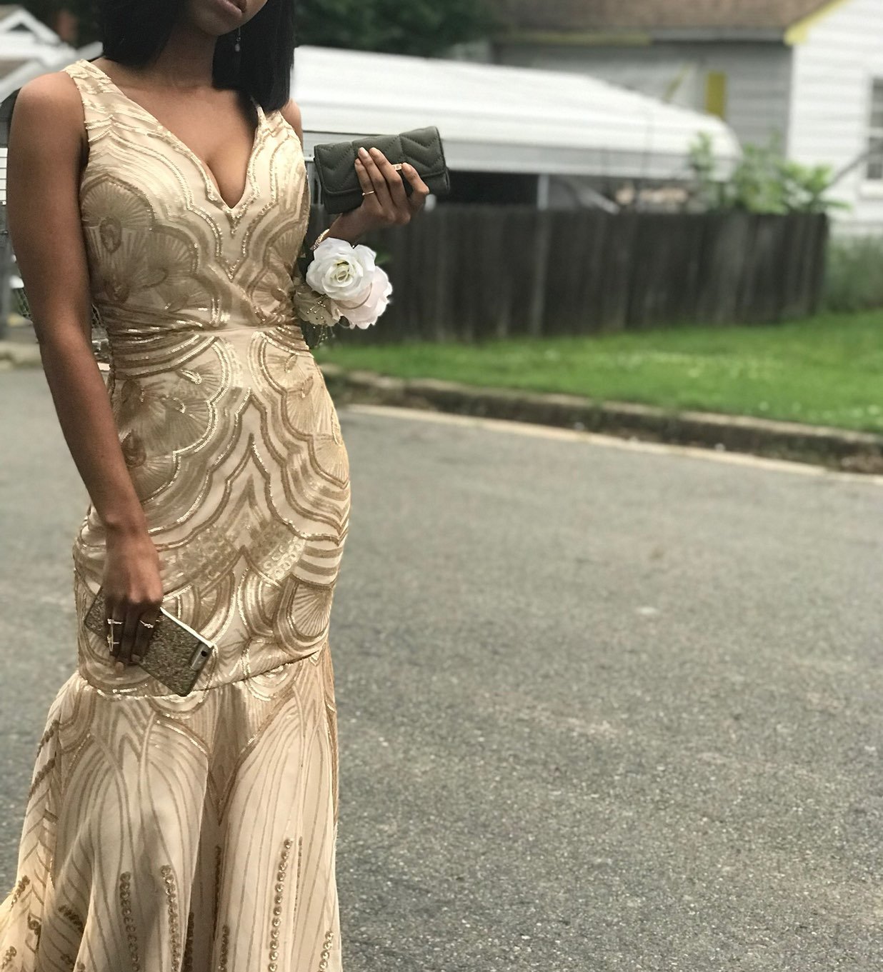 Gold Mermaid Prom Dress
