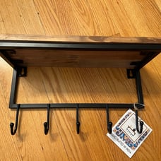 Wood shelf and coat rack