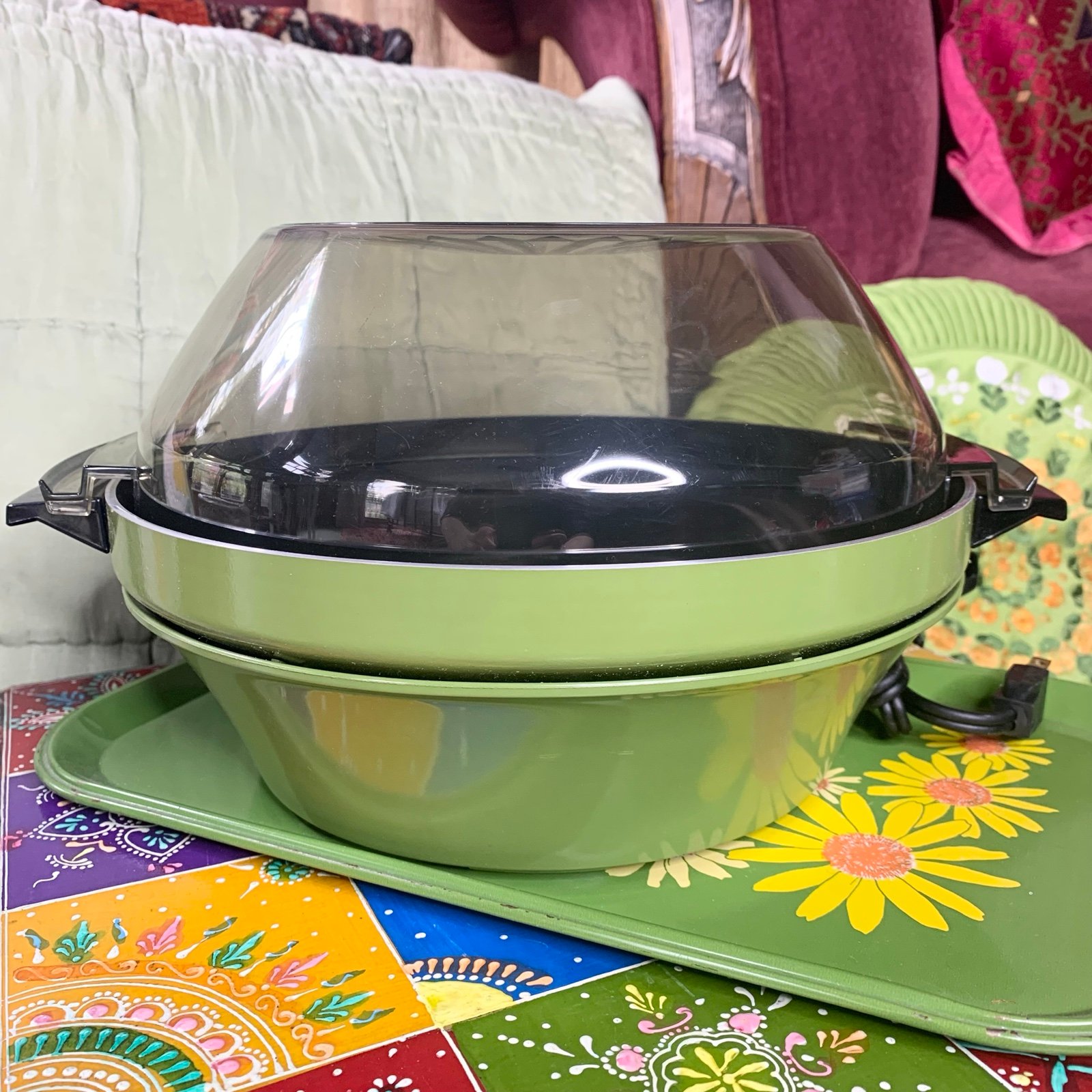 70s Sears Avocado Green Popcorn Maker
