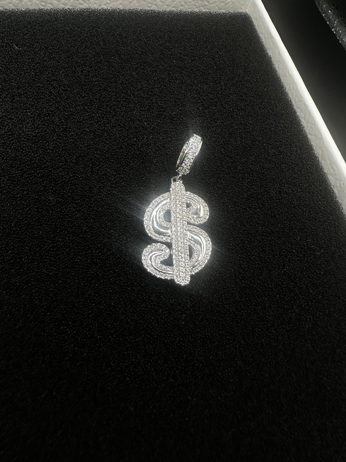 S925 Dollar Sign cubic zirconia Pendant