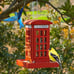 NEROSUN Wooden Hanging Wild Bird Feeders for Outside, Red British Phone Booth Bi