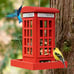 NEROSUN Wooden Hanging Wild Bird Feeders for Outside, Red British Phone Booth Bi