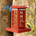 NEROSUN Wooden Hanging Wild Bird Feeders for Outside, Red British Phone Booth Bi