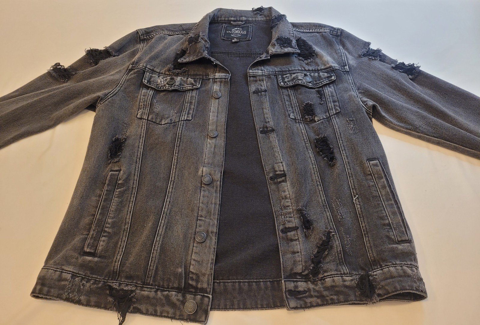 Black Ripped Denim Jacket