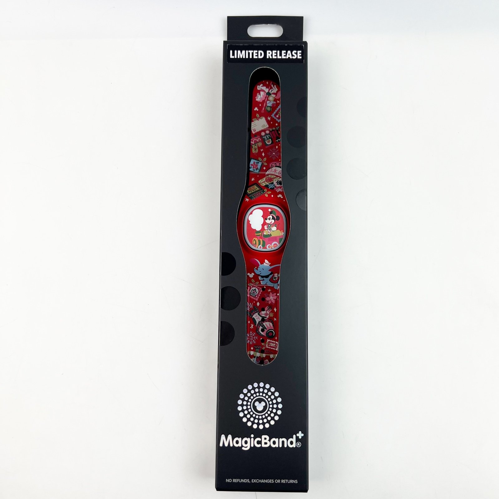 NEW Disney Magic Band Plus + Mickey Mouse Dumbo Holiday Christmas Red Wrist