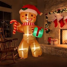 NEW 8ft Christmas Inflatable Gingerbread Man, Christmas Blow Up Yard Decoration