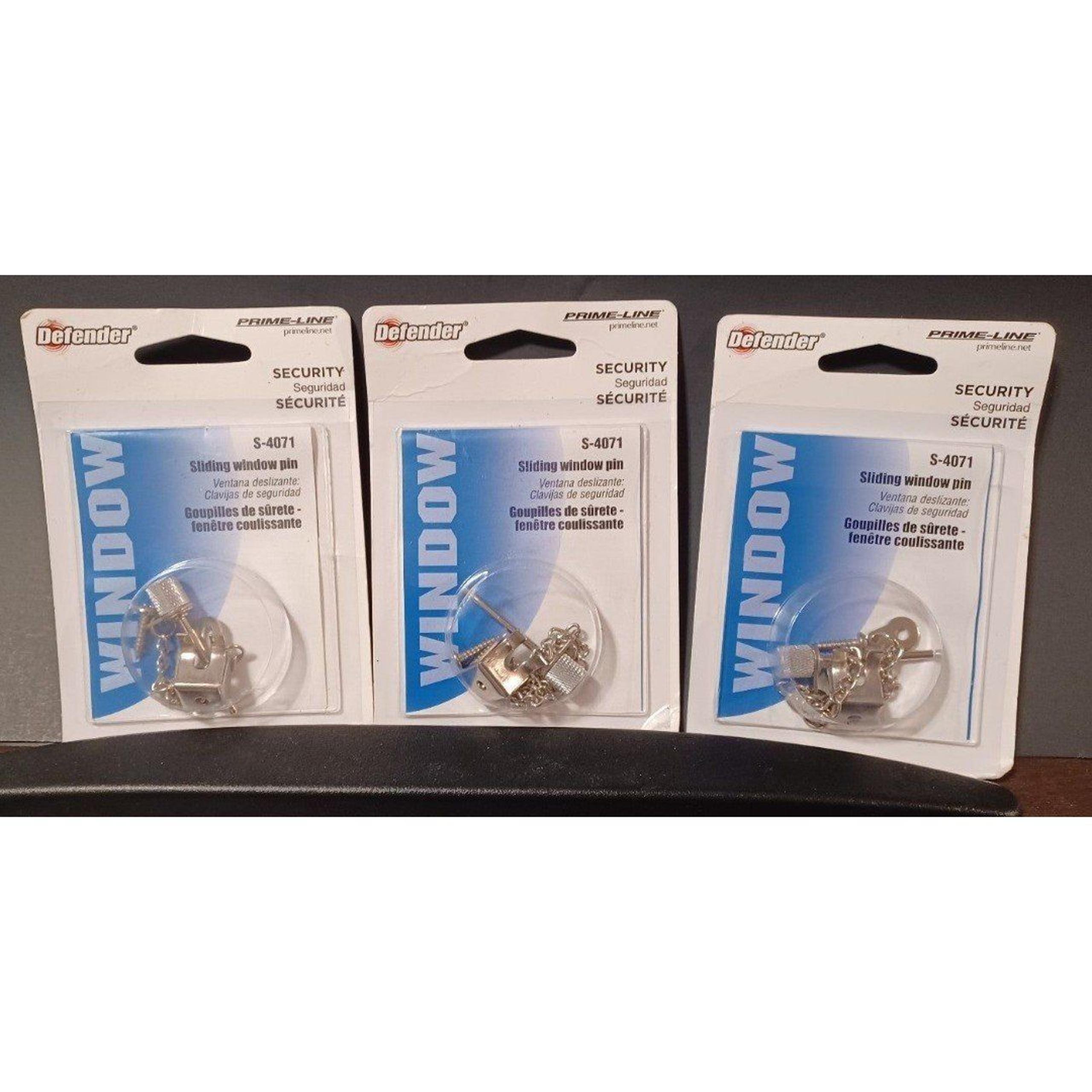 3x Sliding Window Lock Pins Defender Prime-Line Home Security S-4071