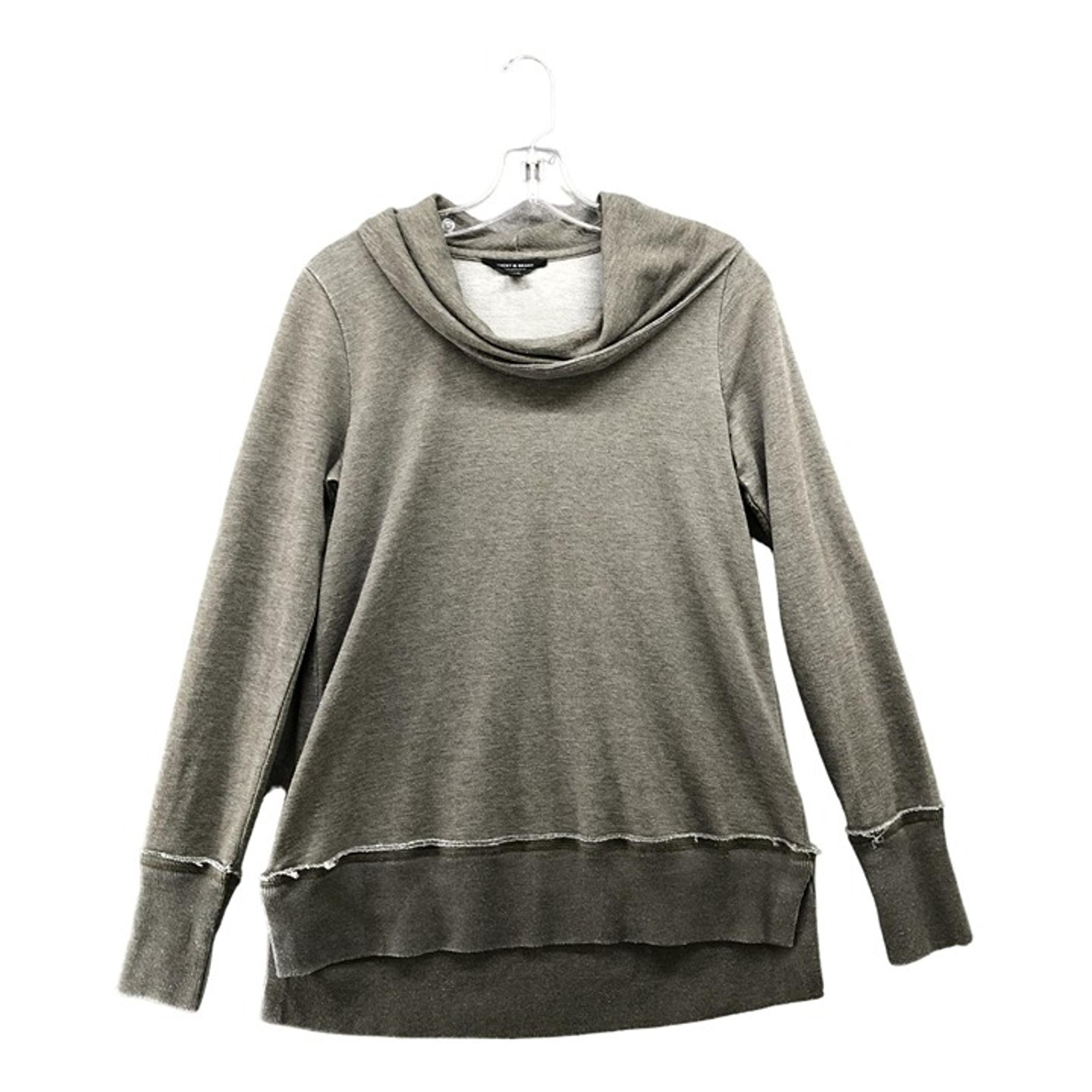 Lucky Brand Cowl Neck Sweatshirt Womens S Pullover Brown Taupe Tunic Longline