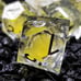 Sage’s Radiant Souls – Sunburst Yellow Liquid Core Sharp Edge Resin Dice Set