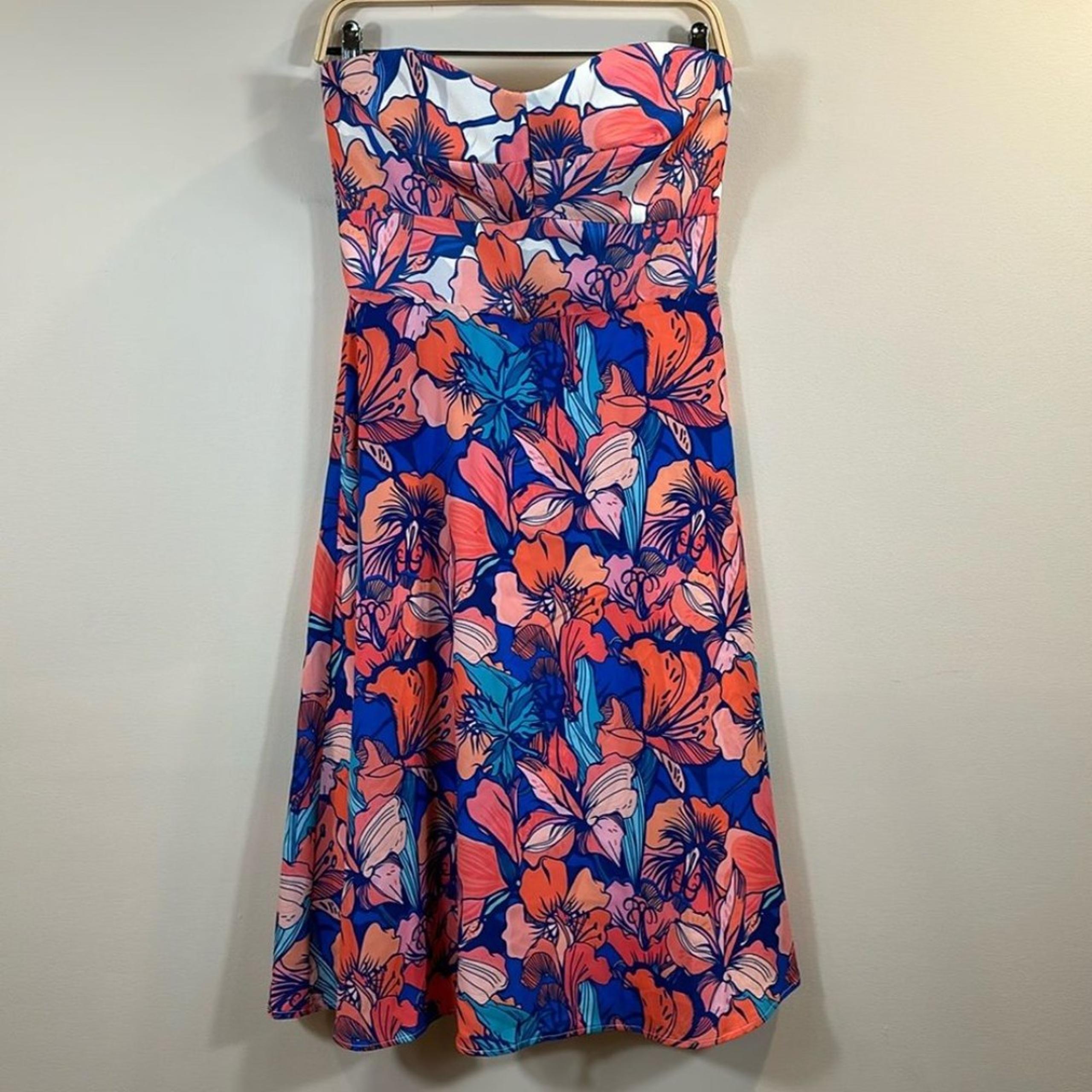 Hutch Anthropologie Strapless Floral Vacation Women Dress Size 4