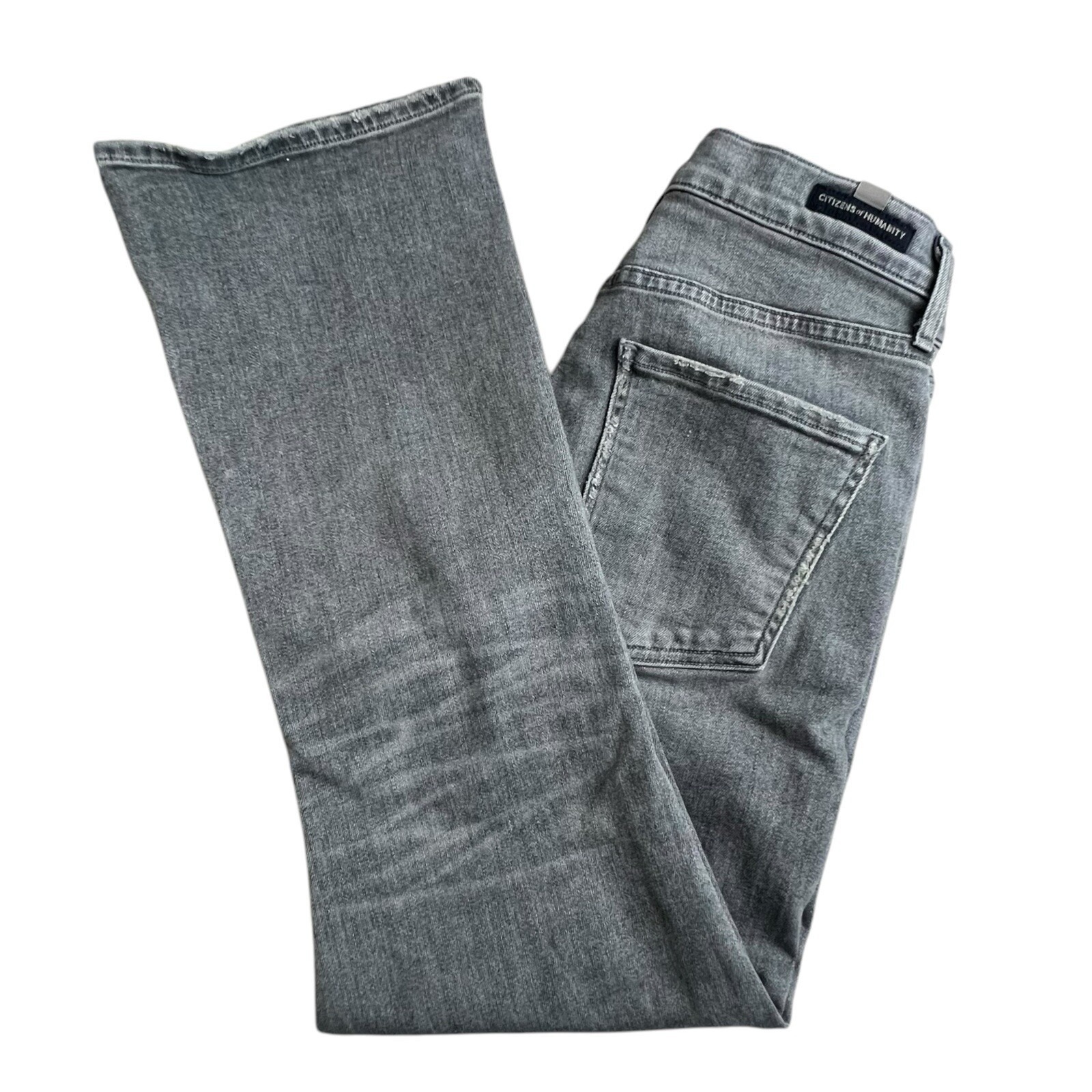 Citizens Of Humanity Womens 27 Gray High Rise Demy Cropped Flare Jeans