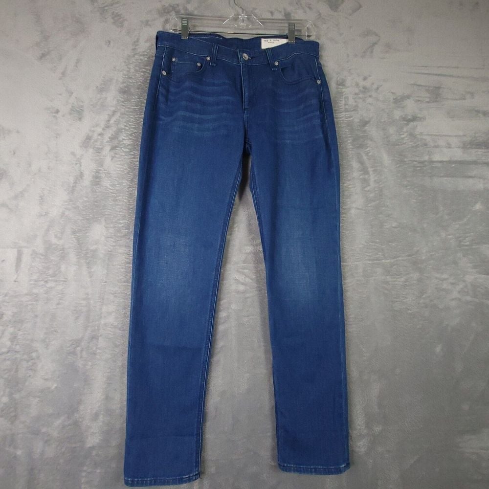 Rag & Bone New York Womens Slim Skinny Jeans Blue Stretch Medium Wash 28 New