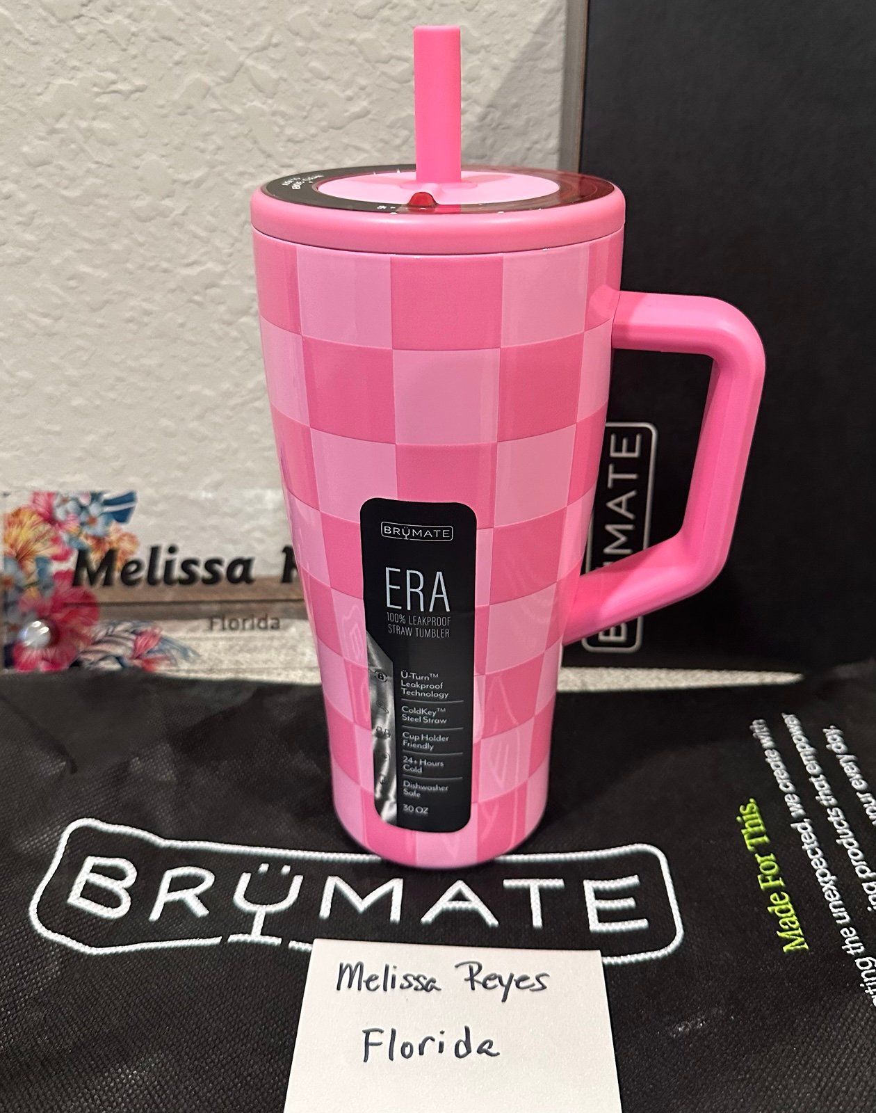 Brumate Pink Checker Era 30 oz