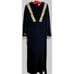 Vintage 60s 70s Black Night Gown Sleepwear Dressing Gown Victorian Lace Trim