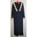 Vintage 60s 70s Black Night Gown Sleepwear Dressing Gown Victorian Lace Trim