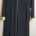 Vintage 60s 70s Black Night Gown Sleepwear Dressing Gown Victorian Lace Trim