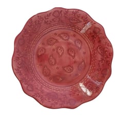 Tabletops Unlimited Jasmine Large Ceramic Serving Bowl Rose Red 14.25 Disconti