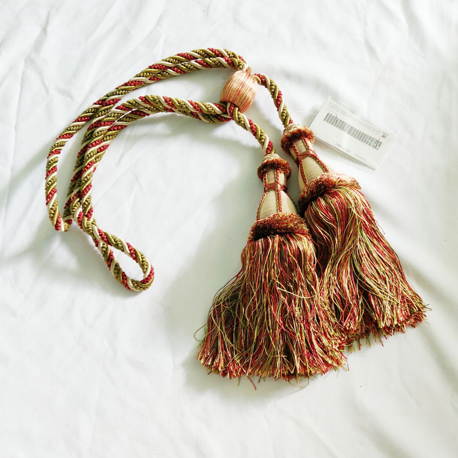 DOUBLE TASSEL CURTAIN TIE BACKS WINE