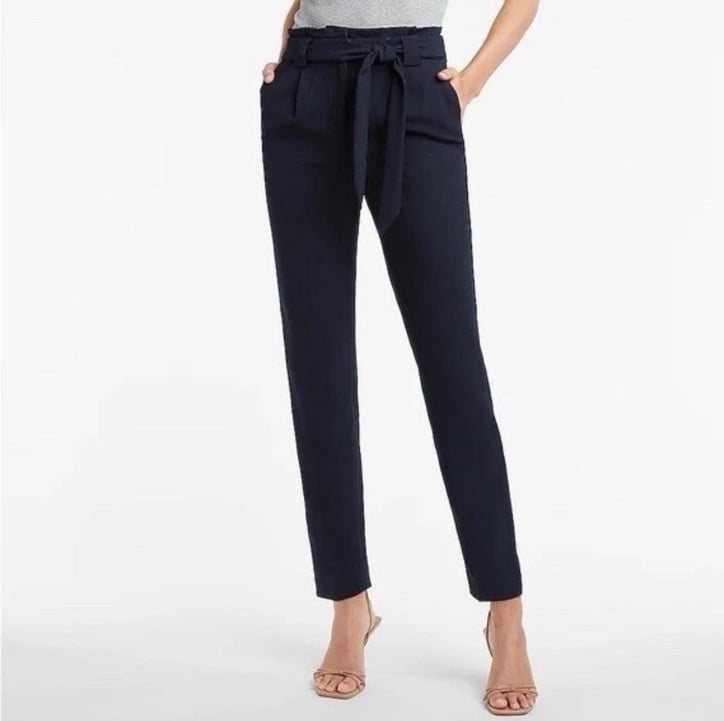 Express Navy Ankle High Rise Pants