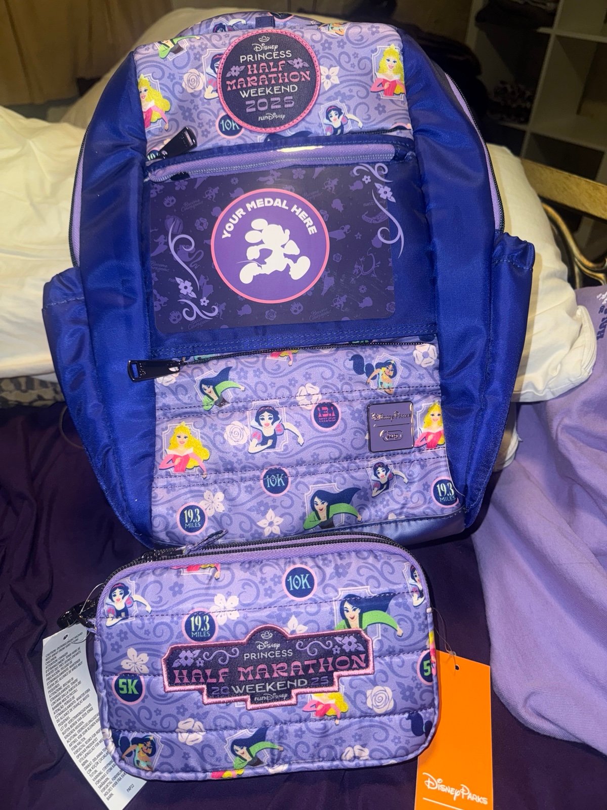 LUG Disney princess half marathon backpack and mini crossbody