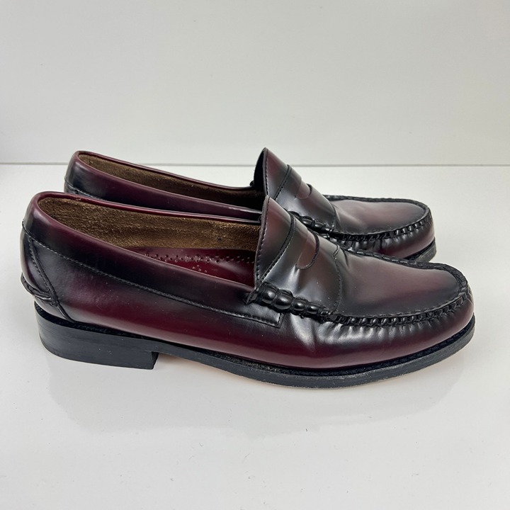 Johnston & Murphy Ski Moc Handcrafted Burgundy Penny Loafer 24 9003 Sz US 10 D