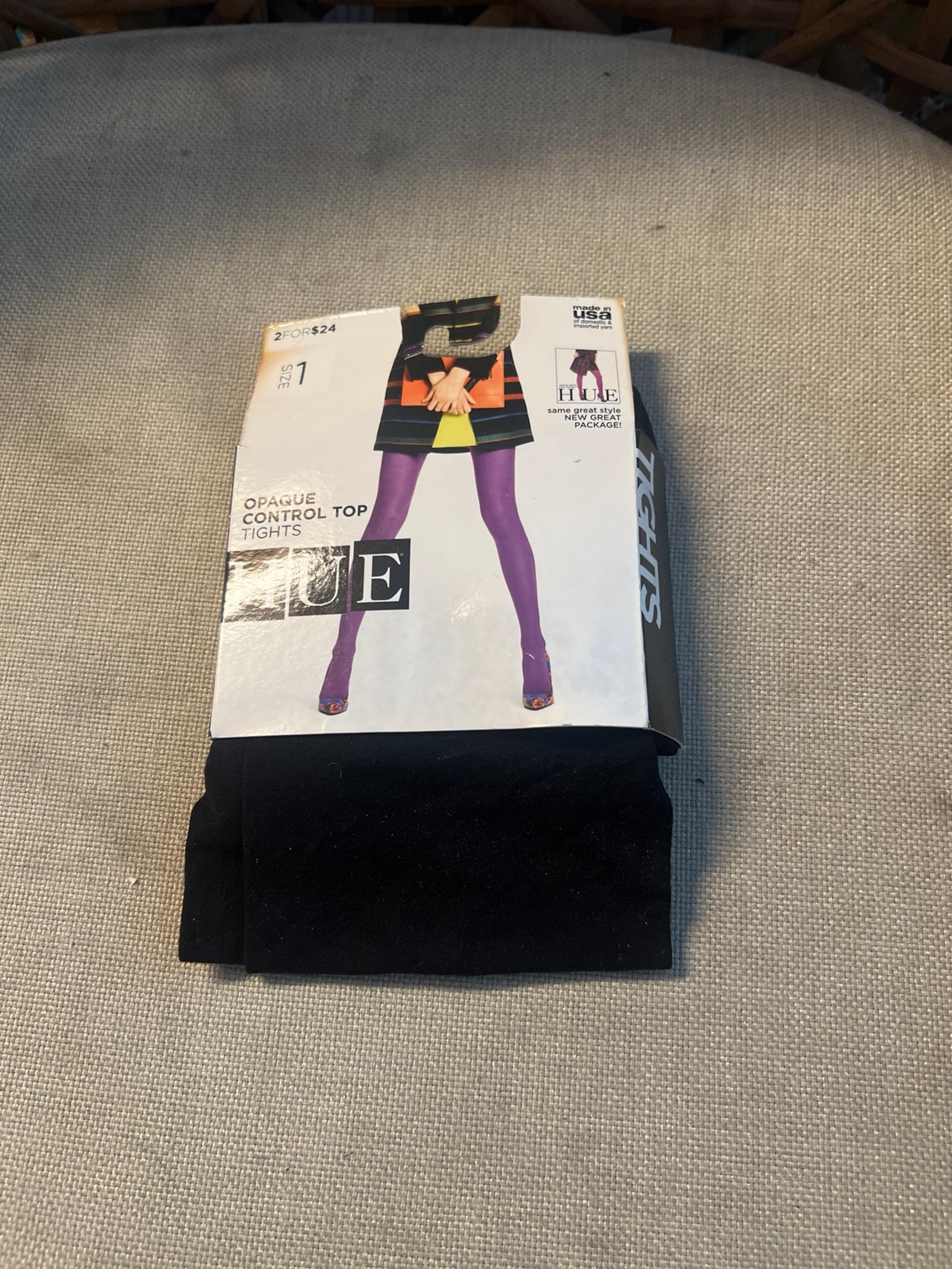 New Hue Opaque Control Top Tights 1 NWT