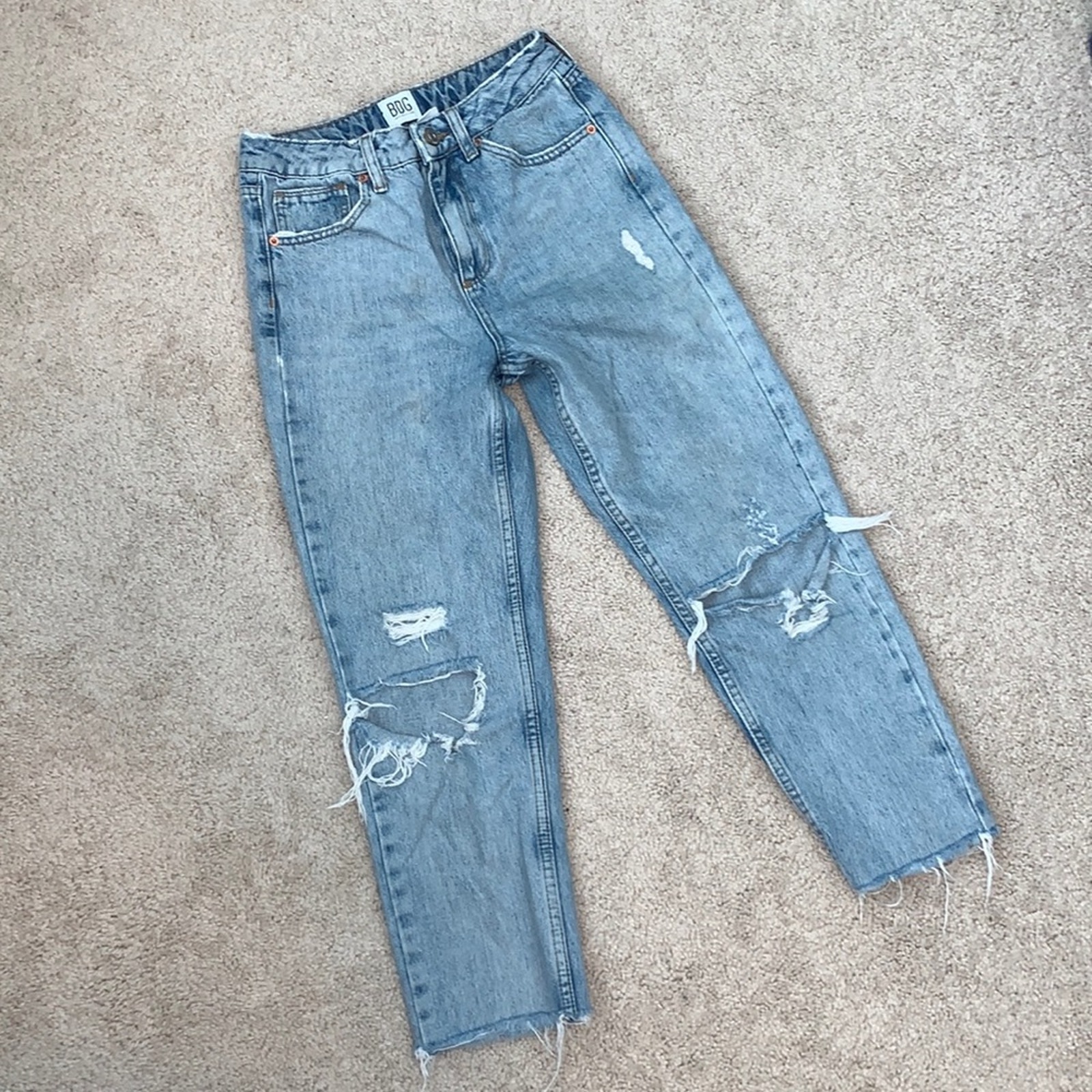 BDG Urban Outfitters MOM Distressed Cropped High Rise Jeans Womens 26