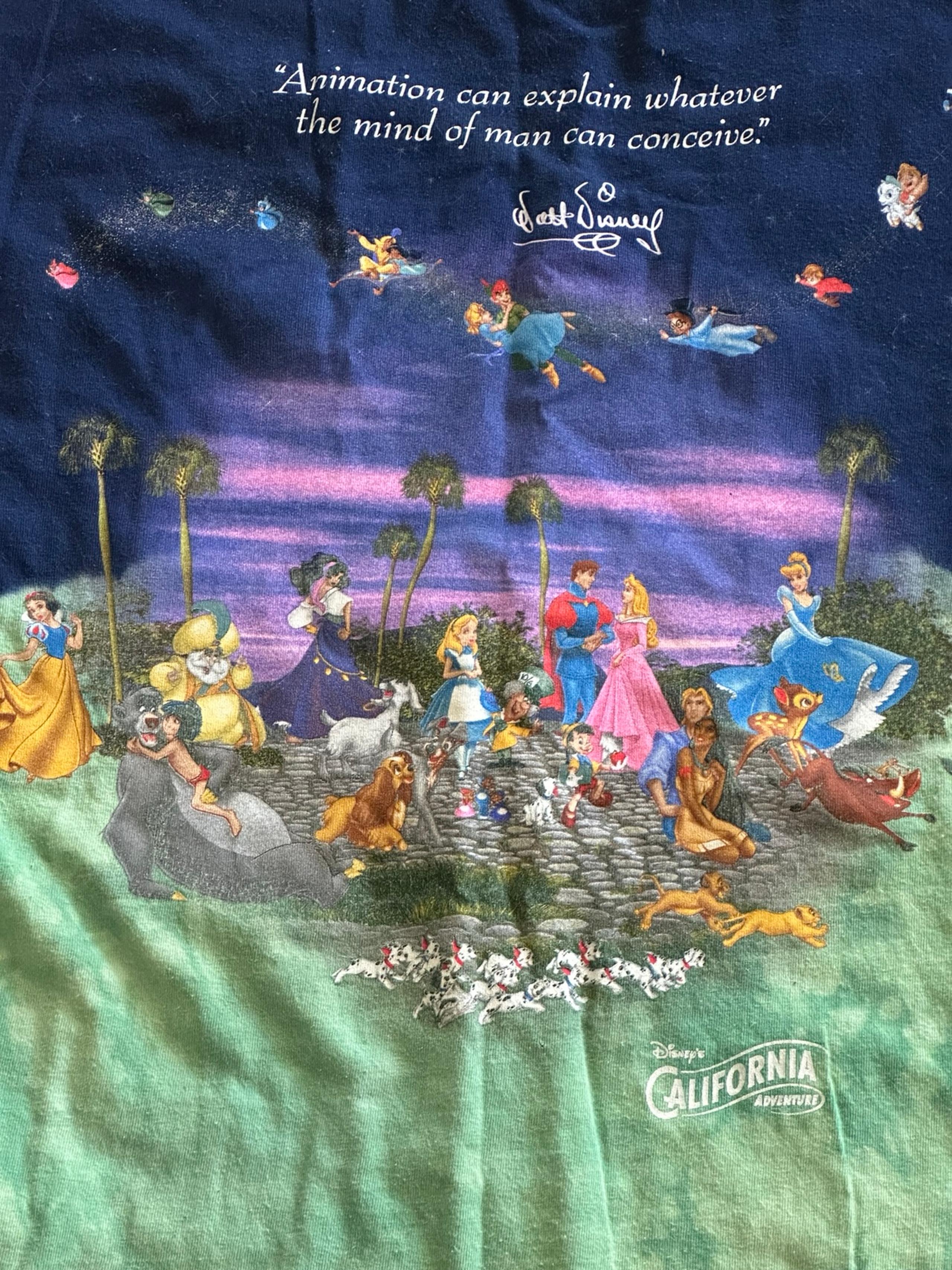 Vintage 1990s Disney California Adventure T Shirt Walt Disney Quote