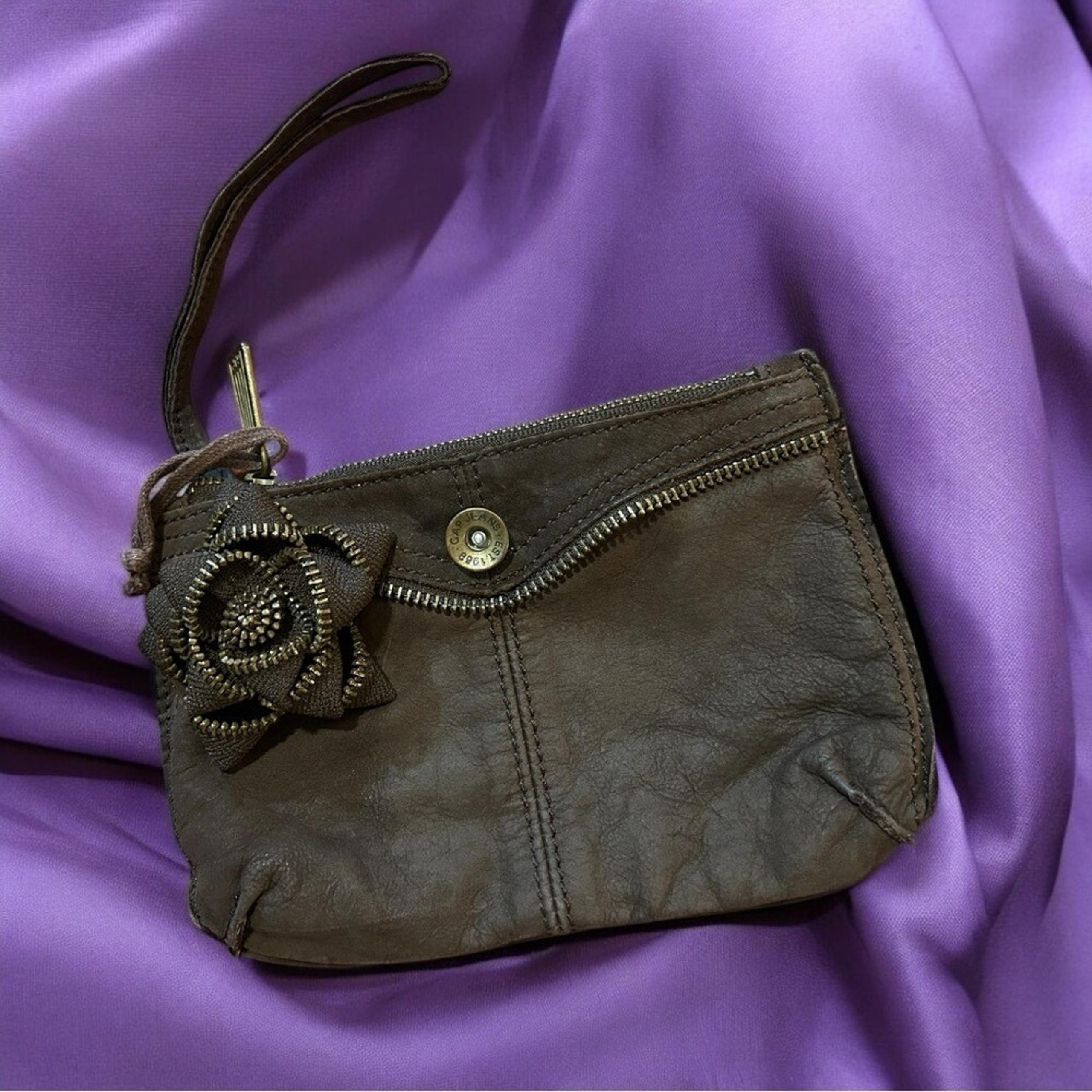 Mini Brown Vintage GAP Wristlet Clutch Wallet Purse Y2K Early 2000's