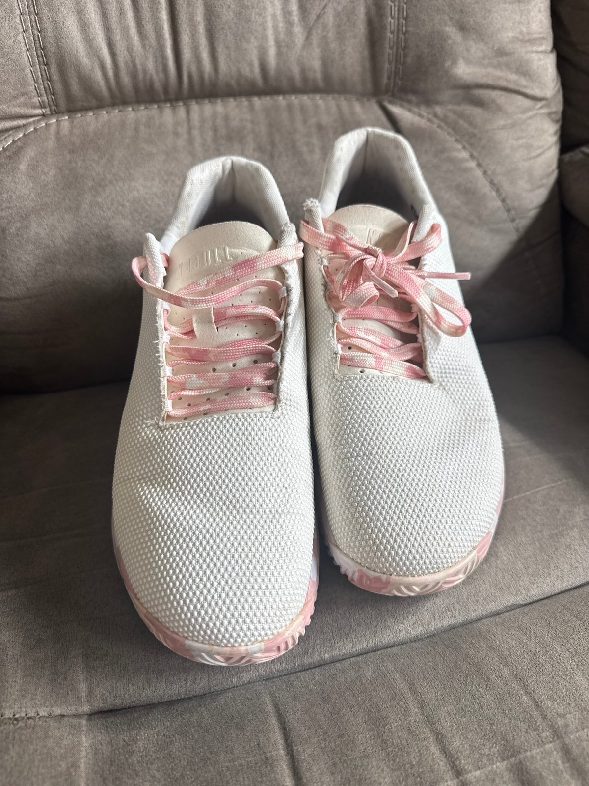 Nobull unisex Impact SuperFabric Trainer Sneakers Shoes White Pink Camo Size m12