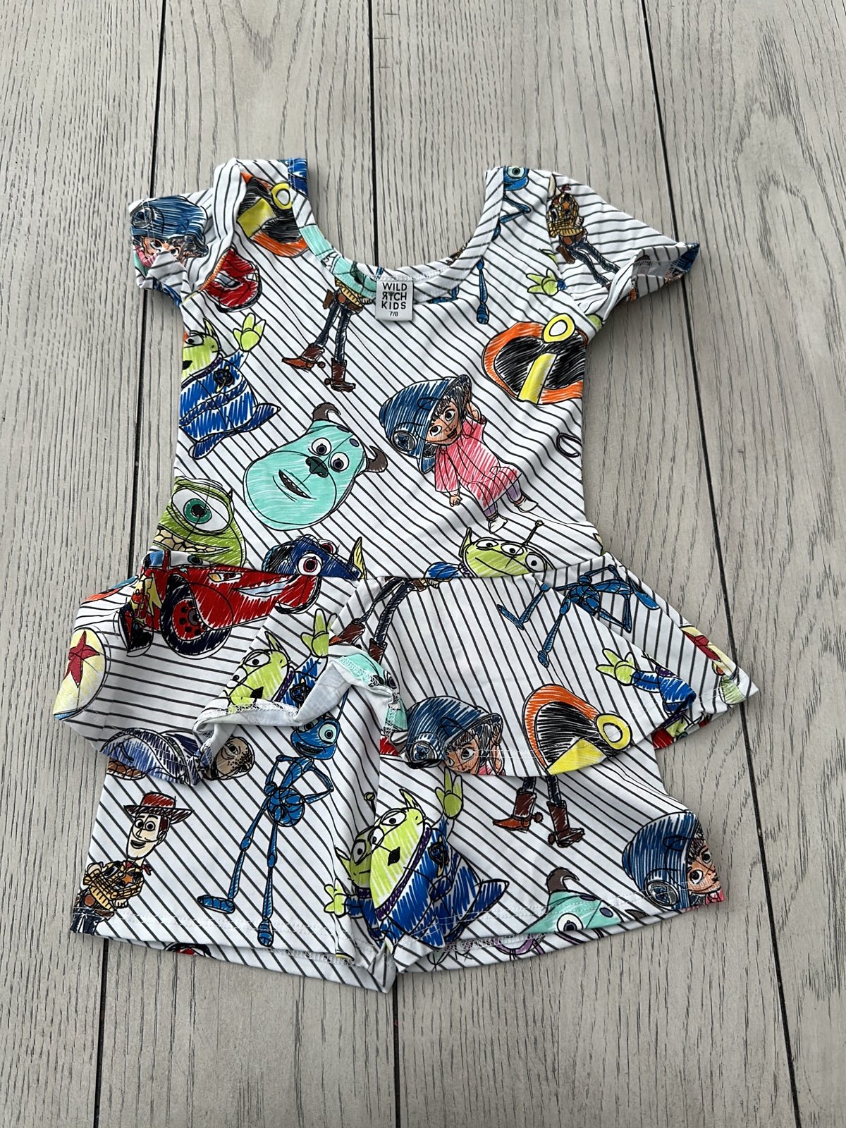 Wild Rich Kids Disney Pixar Sketch Romper 7/8