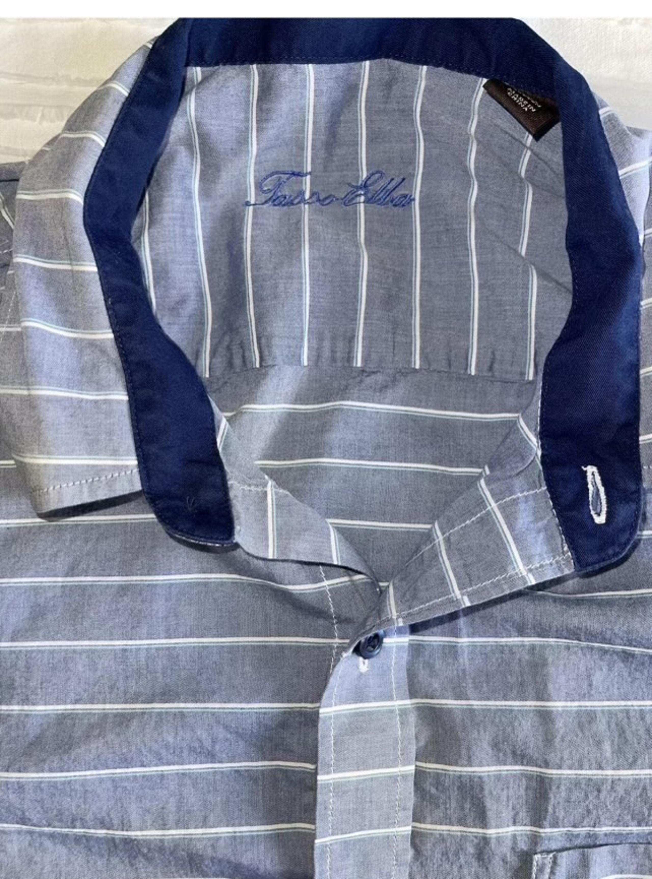Tasso Elba men’s striped button down shirt