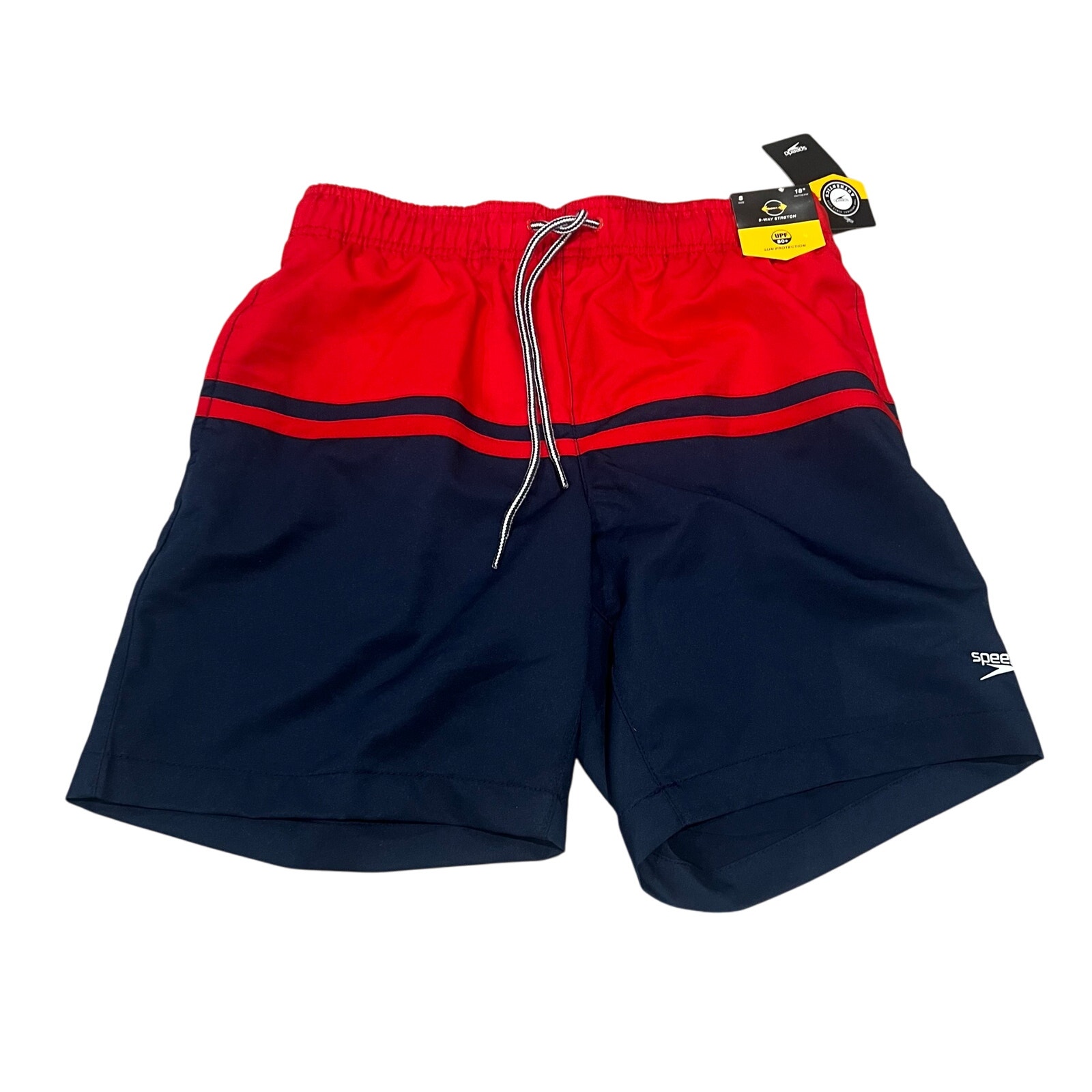 Speedo Blue and Red Short Swim Trunk Size Small