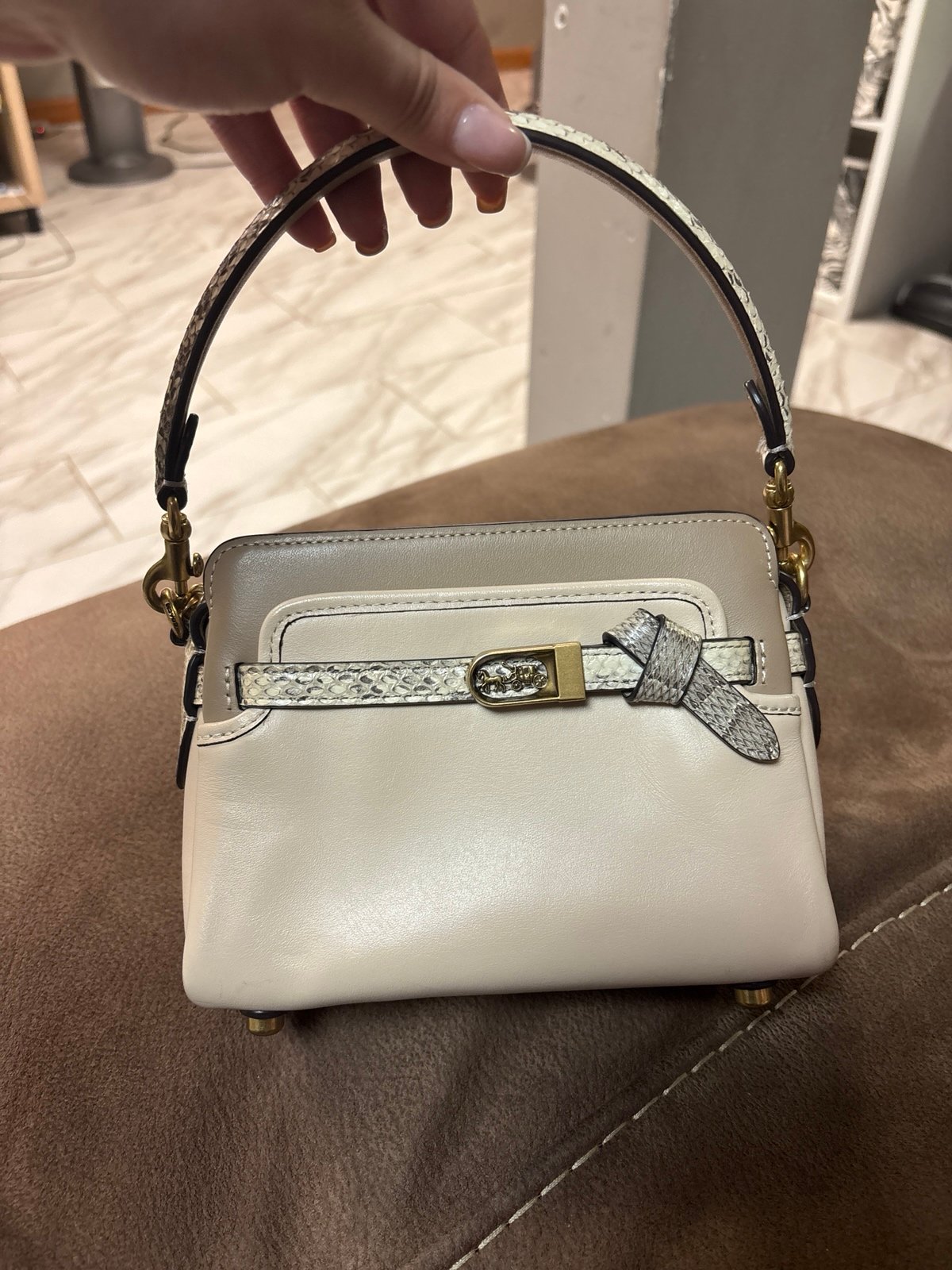 Coach Tate 18 Crossbody With Snakeskin Detail