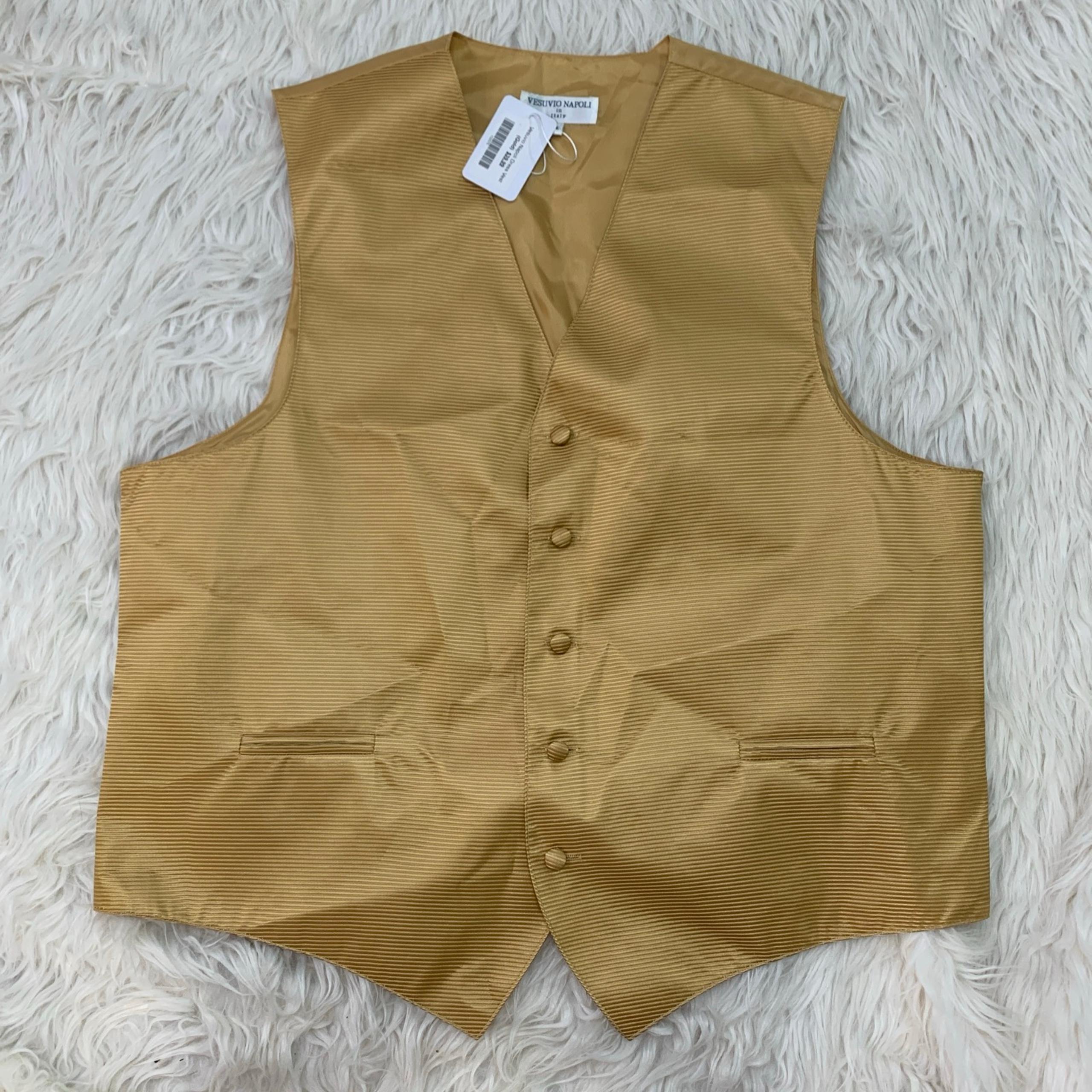 men gold suit vest XL