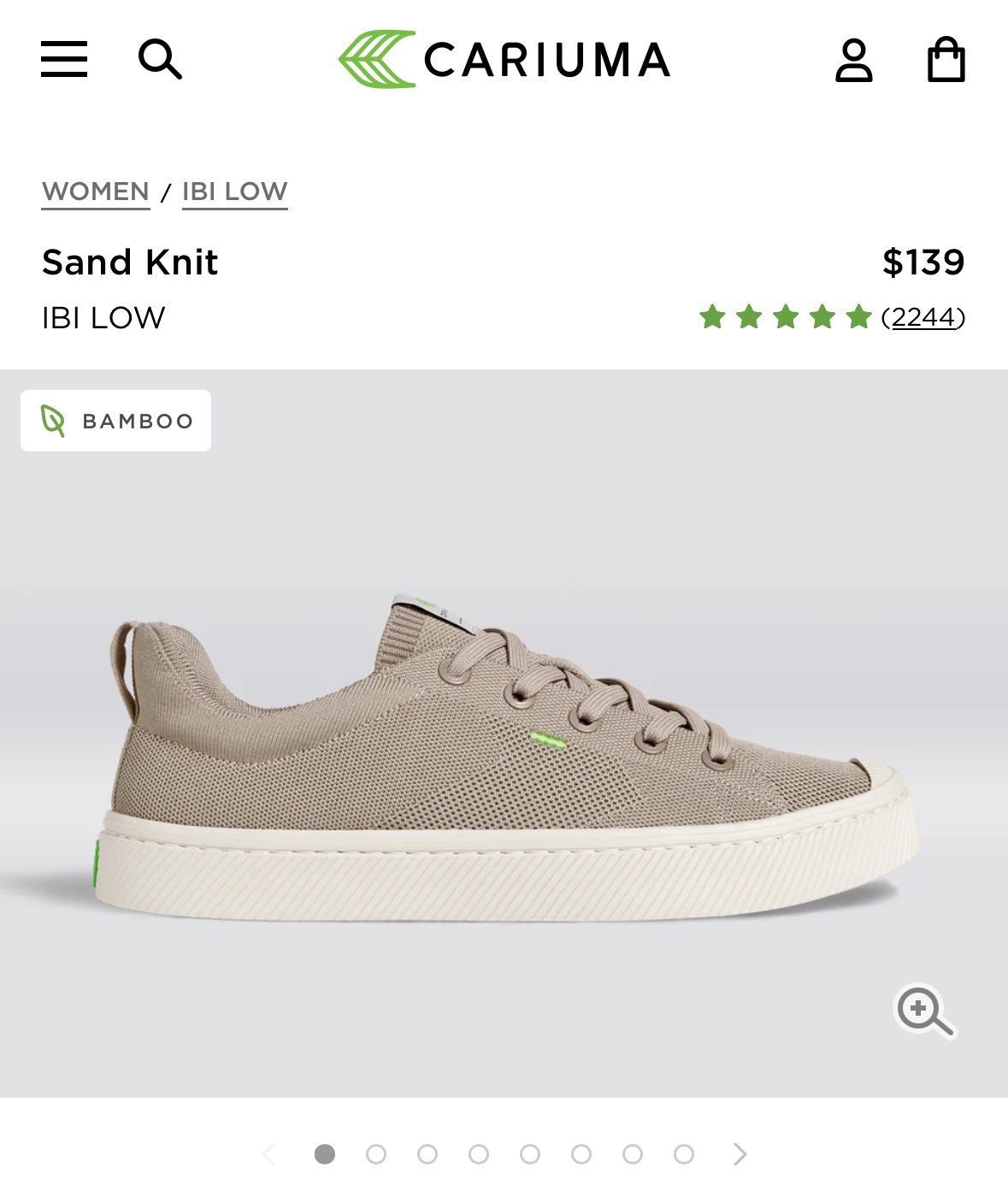 Cariuma Sand Knit IBI Low Sneakers Women’s 9.5 New