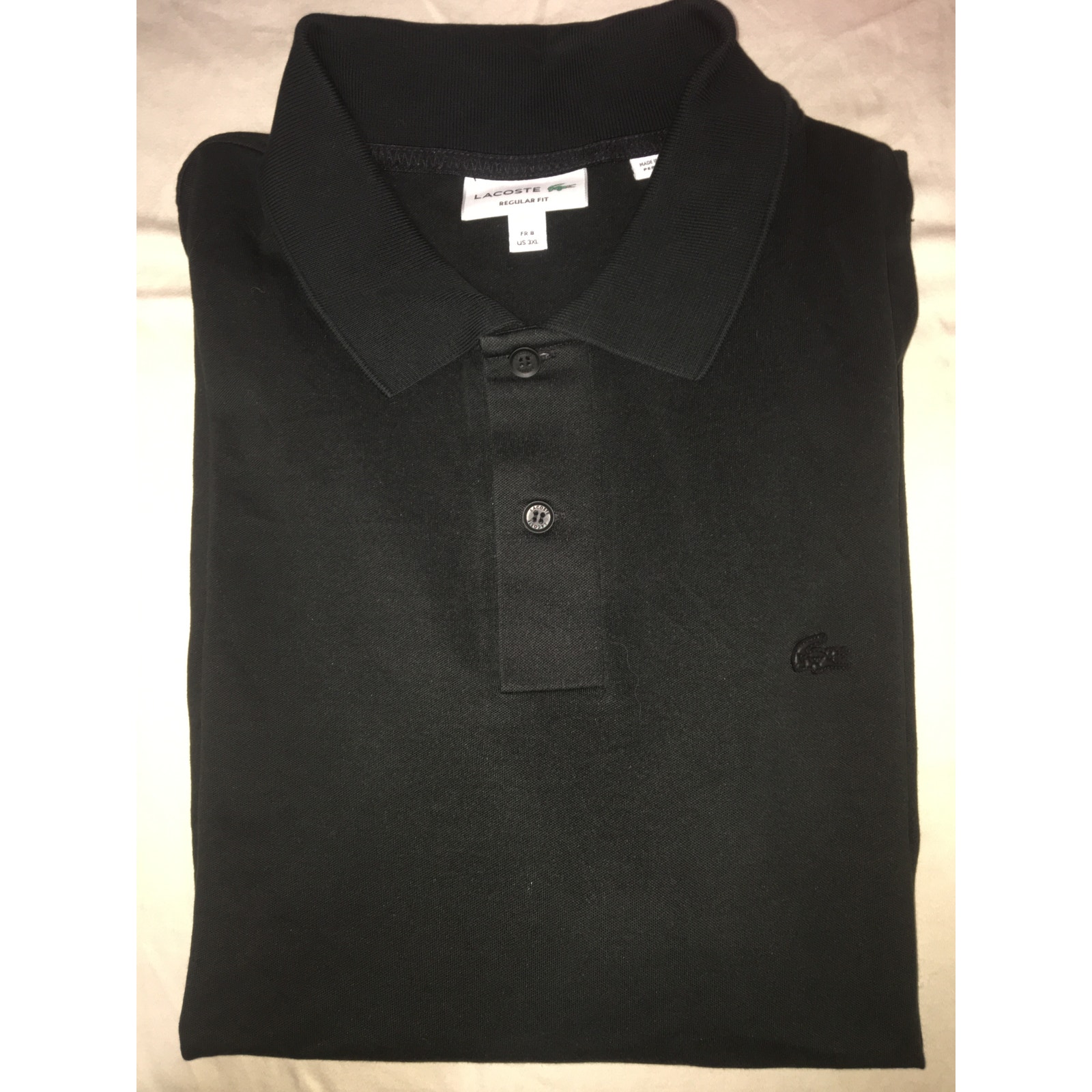 Lacoste Regular Fit, Movement Polo Shirt, Black FR 8 US 3XL Soft Cotton Blend