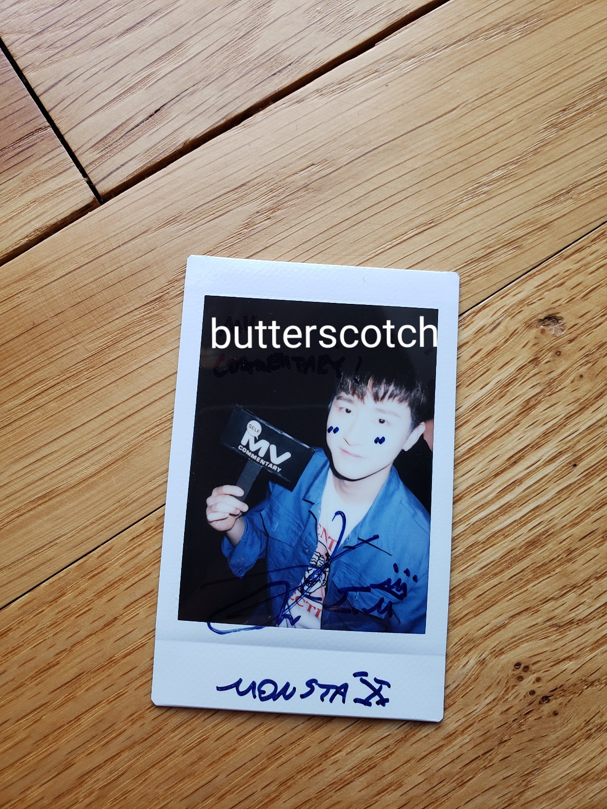 MONSTA X CHANGKYUN SIGNED POLAROID FROM MV COMMENTARY