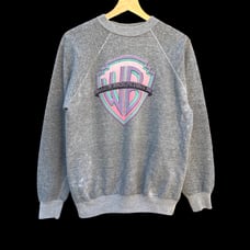 Vintage 80s Warner Bros Pictures Logo Promo Crewneck Sweatshirt Gray Medium