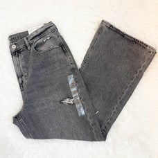 American Eagle 90's Flare Denim Jeans in Gray High Rise Size 12 NWT