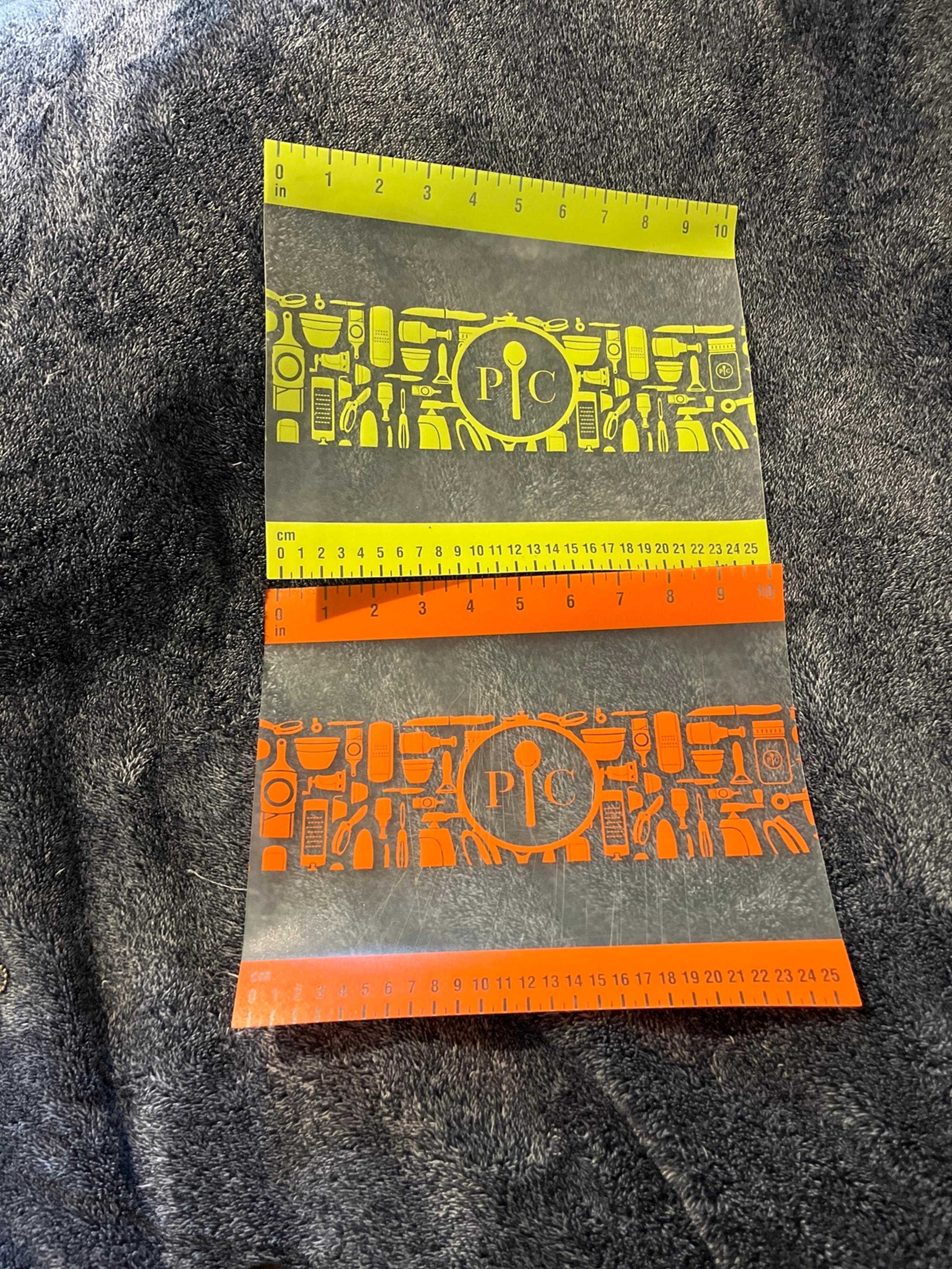 Pampered Chef Cutting Mats Orange and Chartreuse Measurements Dishwasher Safe