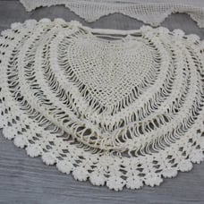 Vintage Crochet Pillowcase Pillow Cover Throw Pillow Antique Country Heart Shape